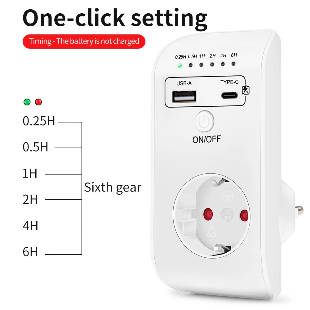 USB Type-C Timer Switch Digital Countdown Charging Timing Socket EU Plug  Outlet Kitchen Appliance Electronic Time Control 16A - AliExpress, image size:1000x1000