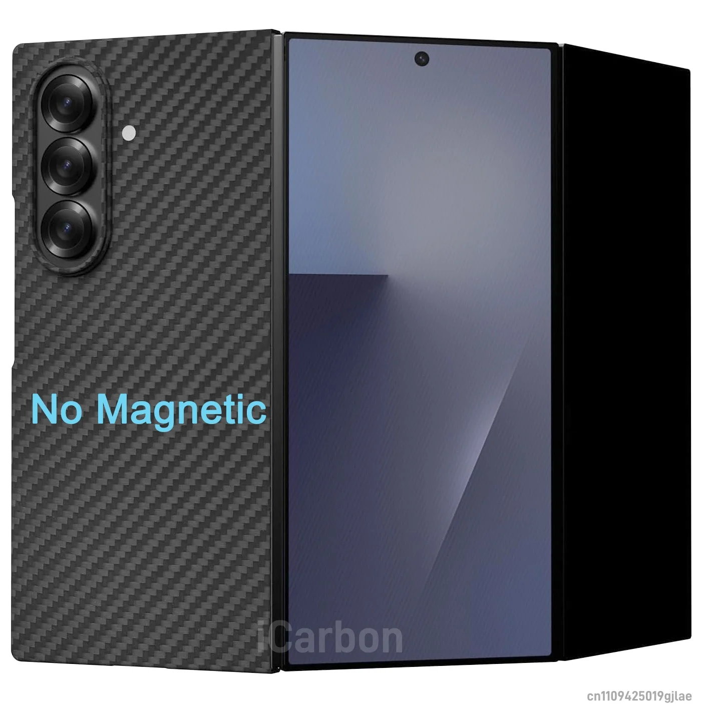 Capa Ultra Fina para Samsung Galaxy Z Trifold, Capa de Fibra de Aramida Leve, Compatível com Magsafe, Capa Ultra Fina de Fibra de Carbono