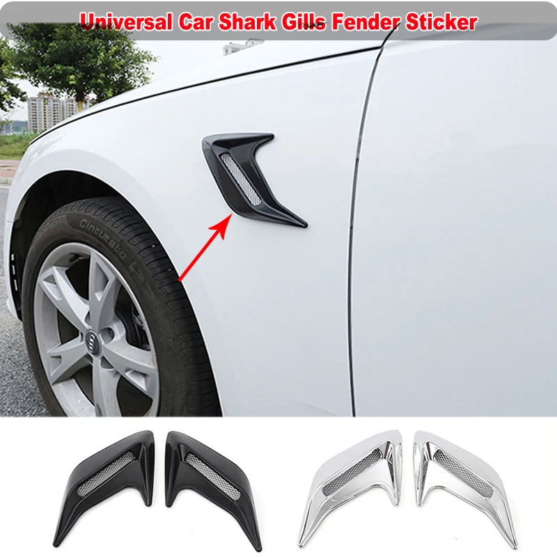 

Universal Car Shark Gills Fender Side Air Flow Outlet Vent Trim Cover Sticker Decoration 2 PCS/Set ABS Material Car Accessories