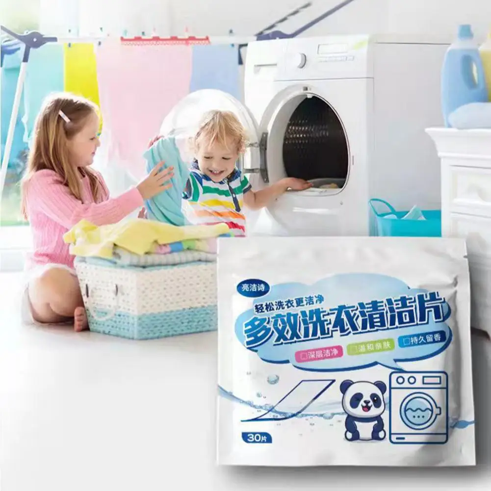 30Pcs Washing Sheet Fragrant Multifunctional Cream Fresh Scent Laundry Sheet for Bathroom