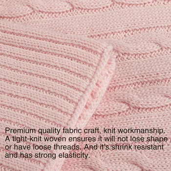 Ntbay 100% Cotton Cable Knit Toddler Blanket, Soft Warm Unisex Baby Blanket for Crib 2