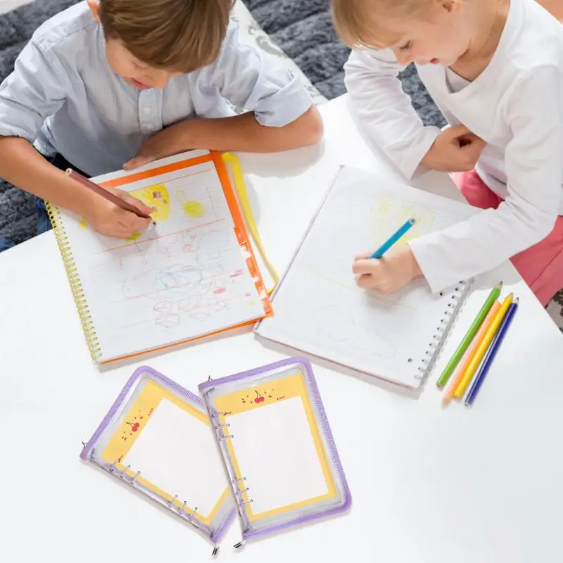 Budget Binder 폴더 6 홀 소프트 커버 바인더, 노트북 쉘 저널 정리함, 분리형 A5 또는 A6 여행 학생 학교