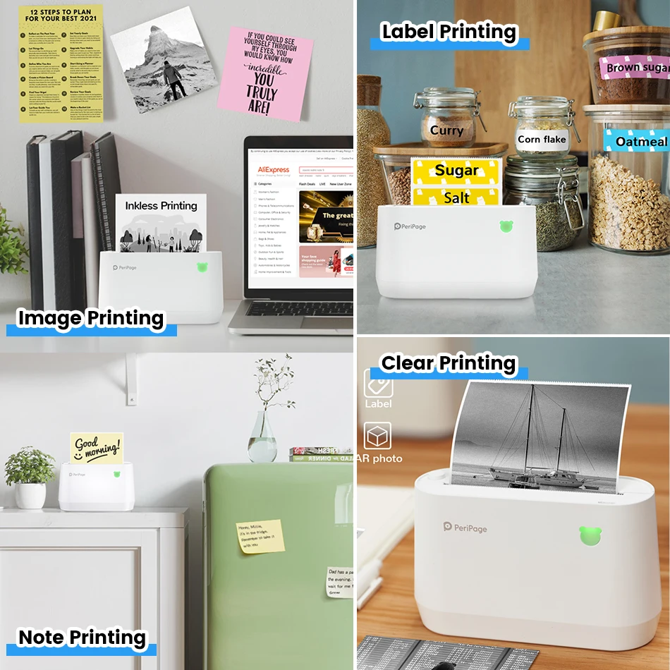 PeriPage A9 A9s A9Pro Thermal Printer Mini Picture Photo Receipt Printer Label Maker 58mm 77mm Bluetooth Android IOS 304/203 DPI