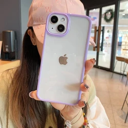 Transparent Acrylic Back Cover Clear Bumper Phone Case - 12ProMax (Purple)