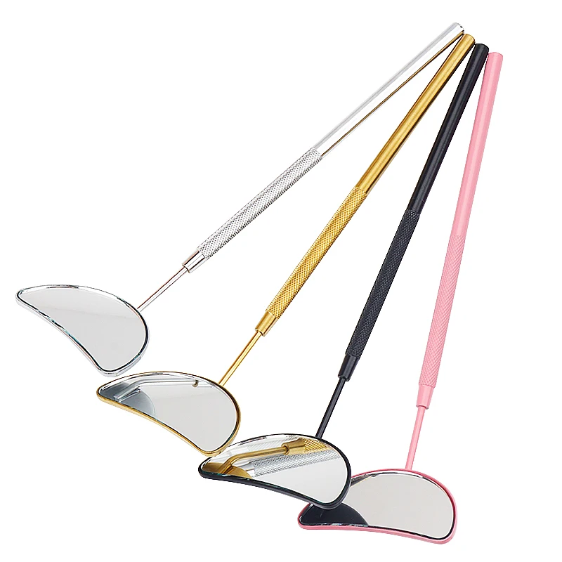 1 pc Pfropfen falsche Wimpern überprüfen Spiegel Edelstahl Material Hand Frauen Make-up-Tools Wimpern verlängerung Lieferant – Detail 4