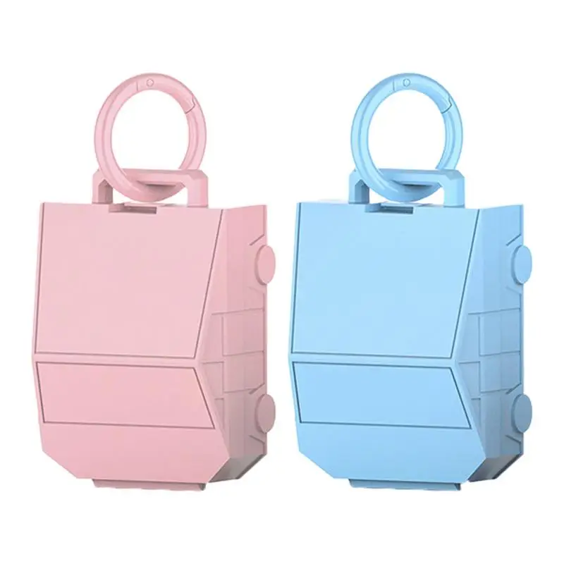

Jewelry Storage Box Portable Earring Holder Organizer With Hang Ring Keychain Wallet Locator Protective Shell Jewelry Box