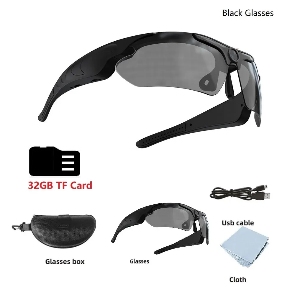 LXMIMI Lunettes Caméra Cachée, Lunettes Sans Trou Caméra Espion 1080P Minicaméra Sport Supportant La Prise De Photo/Vidéo Et L'enregistrement En Boucle Pour Les Activités De Plein Air
