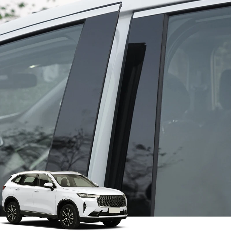 

Car Styling PVC Fit For Haval H6 2021-2022 Car Window Pillar Trim Sticker Middle BC Column Sticker External Auto Accessories