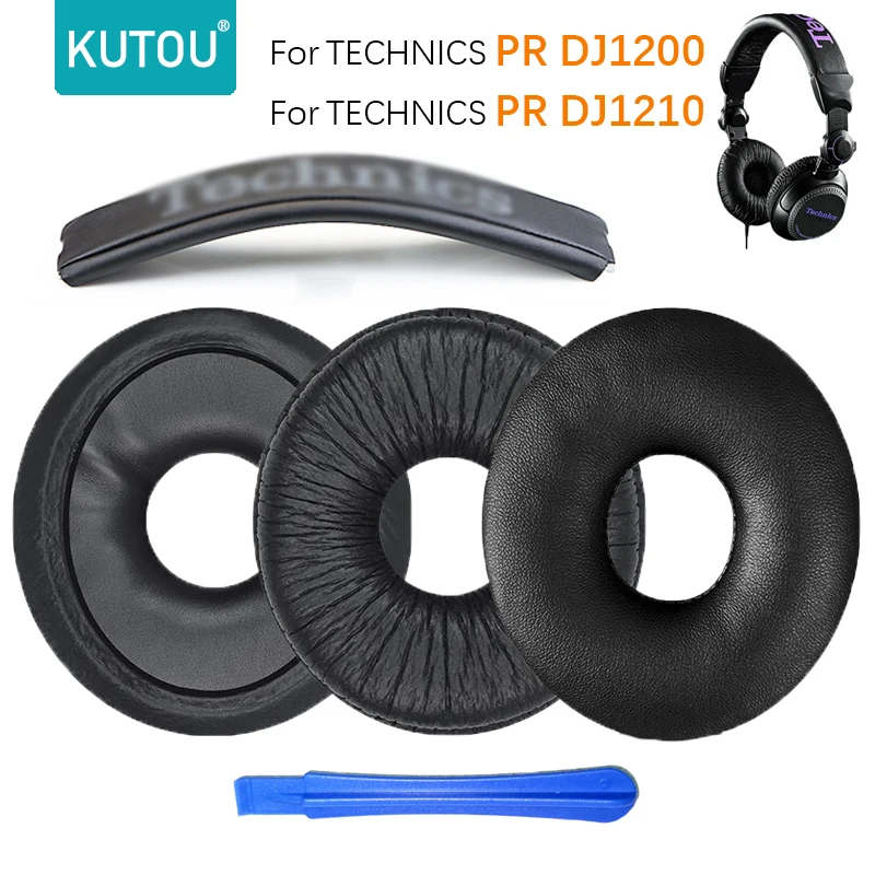 Kutou-substituição Ear Pads para Técnicas Fones de Ouvido Esponja Macio Espuma Capa Headconjunto Headband pr Dj1200 Dj1210