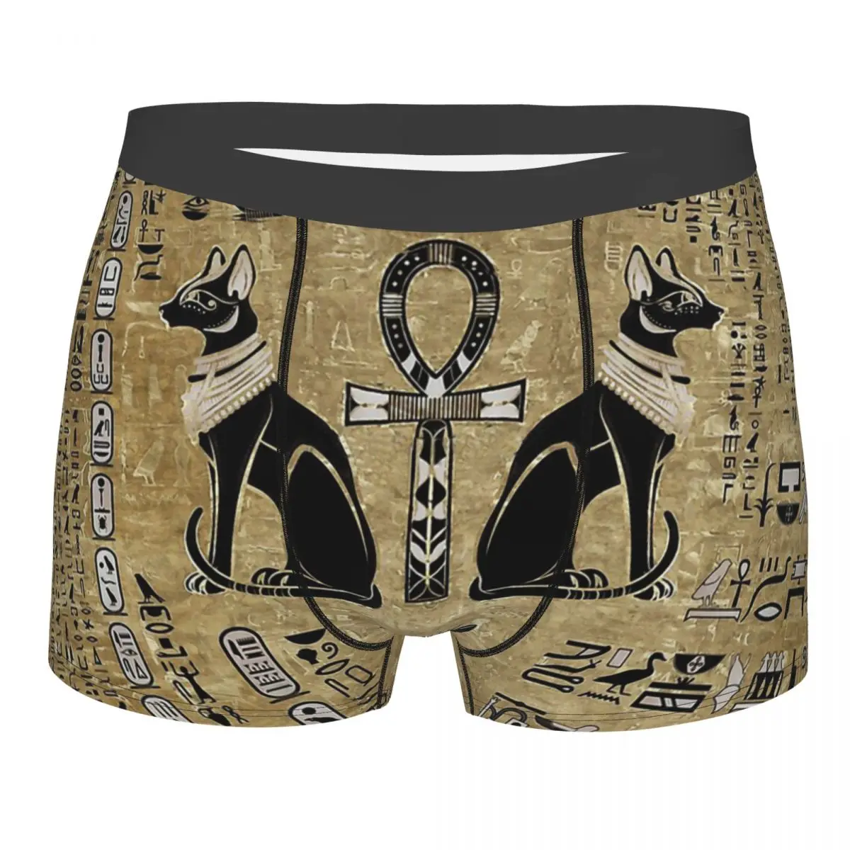 Cats And Ankh Cross Ancient Egypt 1 Men Boxer Briefs Underwear Highly Breathable Top Quality Gift Idea pseudo girl cross dressing boxer briefs mens sexy lingerie sissy pouch panties hidden jj gay underwear invisible transgender