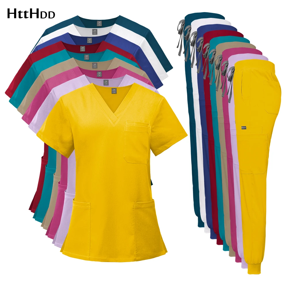 

Nurses Accessories for Hospital Scrubs Set Women Doctor Pharmacy Lab Work Clothes Set Fashion New Pet Clinic Medical Scrub Mens