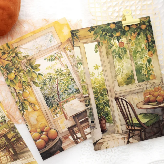 5 Styles, 30 Sheets Each, Window Side Daily Life Landscape Card Paper, DIY Handmade Decorative Material Paper 3