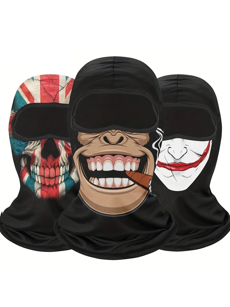 Breathable Windproof Balaclava Face Mask - Clown Ghost Skull Design, UV Protection