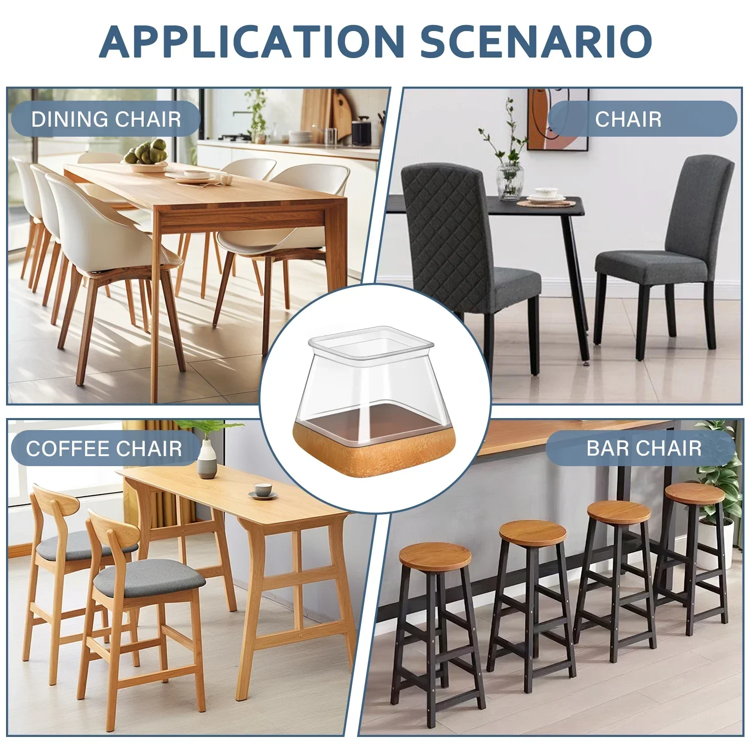 24-Piece Square Chair Leg Floor Protectors with Felt Bottom – Durable Felt Pads for Smooth Gliding and Floor Protection