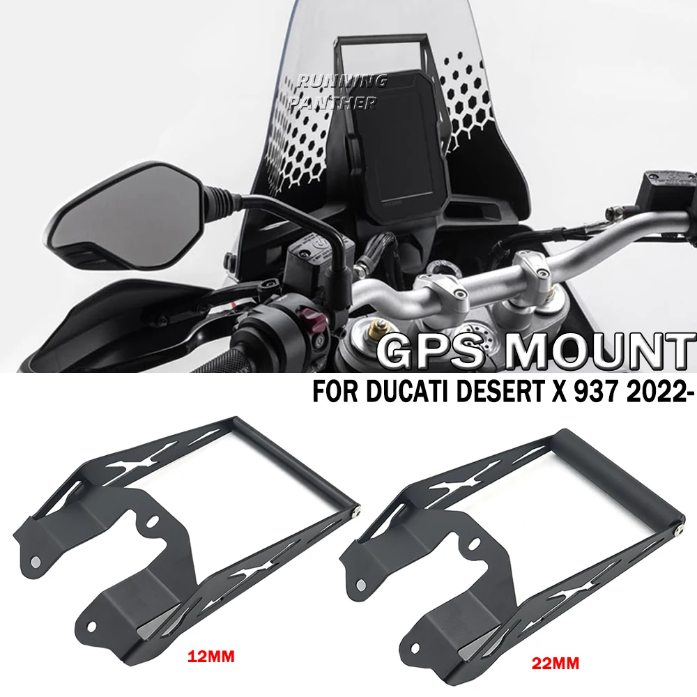 

12MM 22MM Motorcycle USB Wireless Charger GPS Phone Holder Navigation Bracket Mount For Ducati Desert X DesertX 937 2022 2023