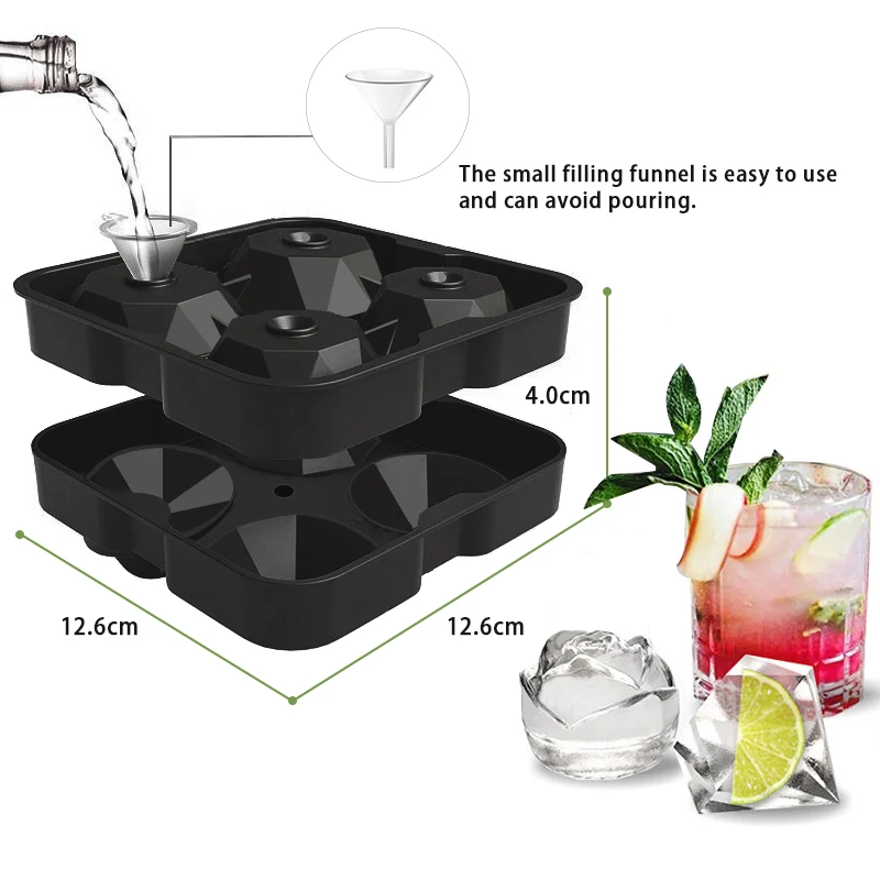 Ice Ball Maker Mold Round Big Spherical Box with Silicone Lid Mould For  Whiskey Cocktail Drink Large Cup Kitchen Bar Fridge Form