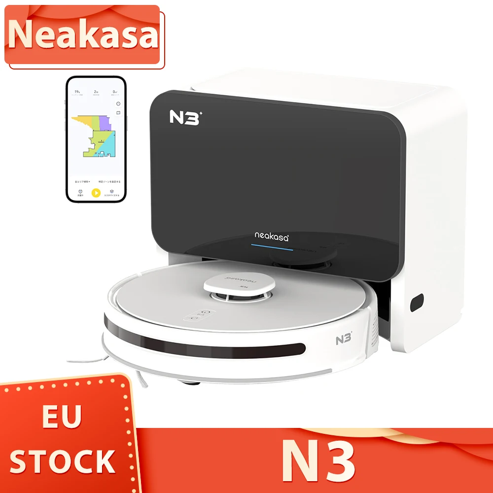 Neakasa Nomo N3 Robot Aspirapolvere Con Stazione Di Autosvuotamento 4000Pa Aspirazione Lds + Slam Navigation 2.5L Dustbin App Control