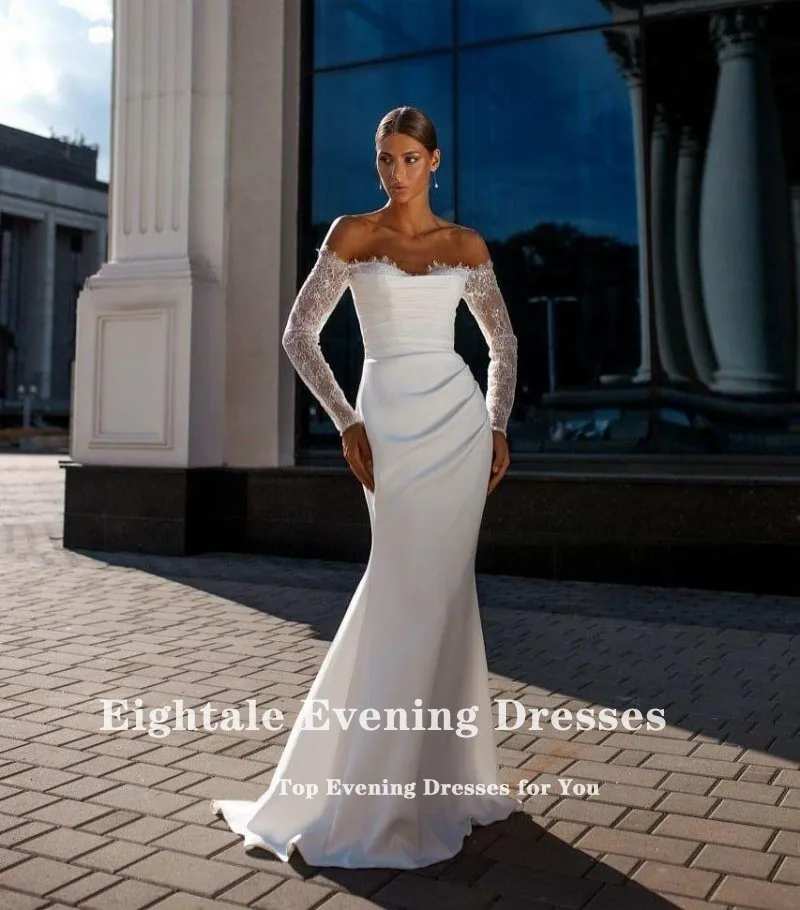 Eightale Boho Wedding Dresses Sweetheart Lace Customized Mermaid Bridal  Gowns | eBay