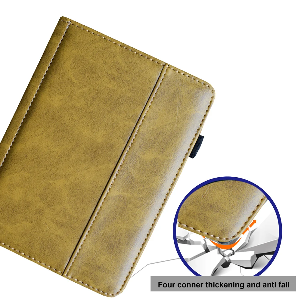 Premium Leather Flip Folio Cover for Kindle Paperwhite and Basic Touch
