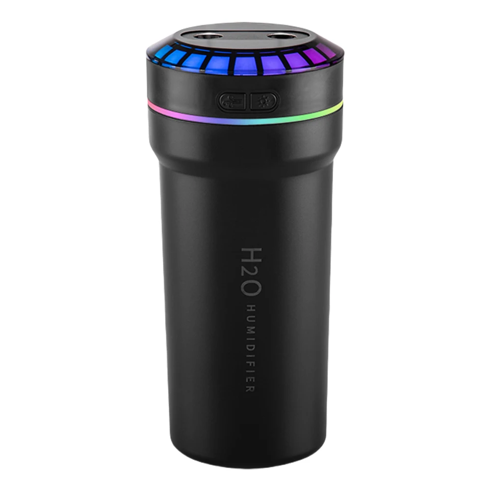 300ml Double Spray Vehicle Air Humidifier with Mood Light Car Mini Humidifier Smart Pickup for Home Office Room