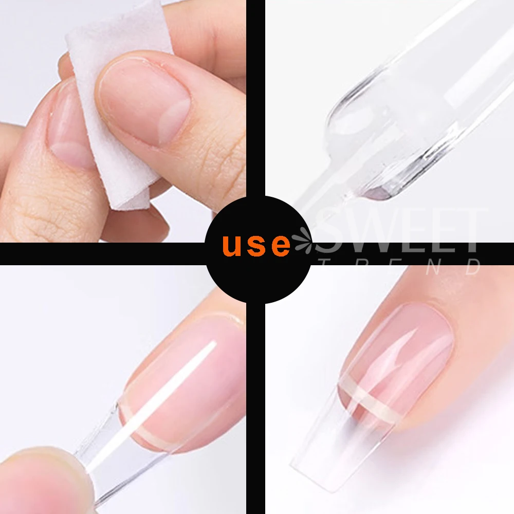600PCS False Nail Tips Women Full Cover Coffin Stiletto  Acrylic Press On Nails Fake Artificial Soak Off Gel Nail Extension Tips