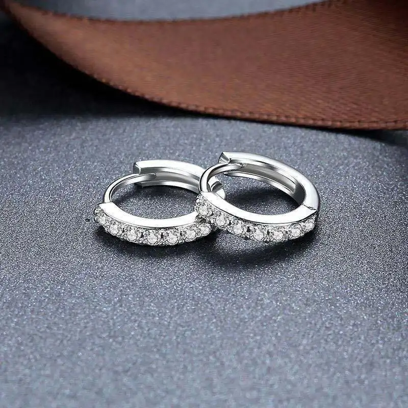【HYKE】HOOP EARRINGS SILVER925 925 Sterling Silver High Quality Jewelry Fashion Crystal