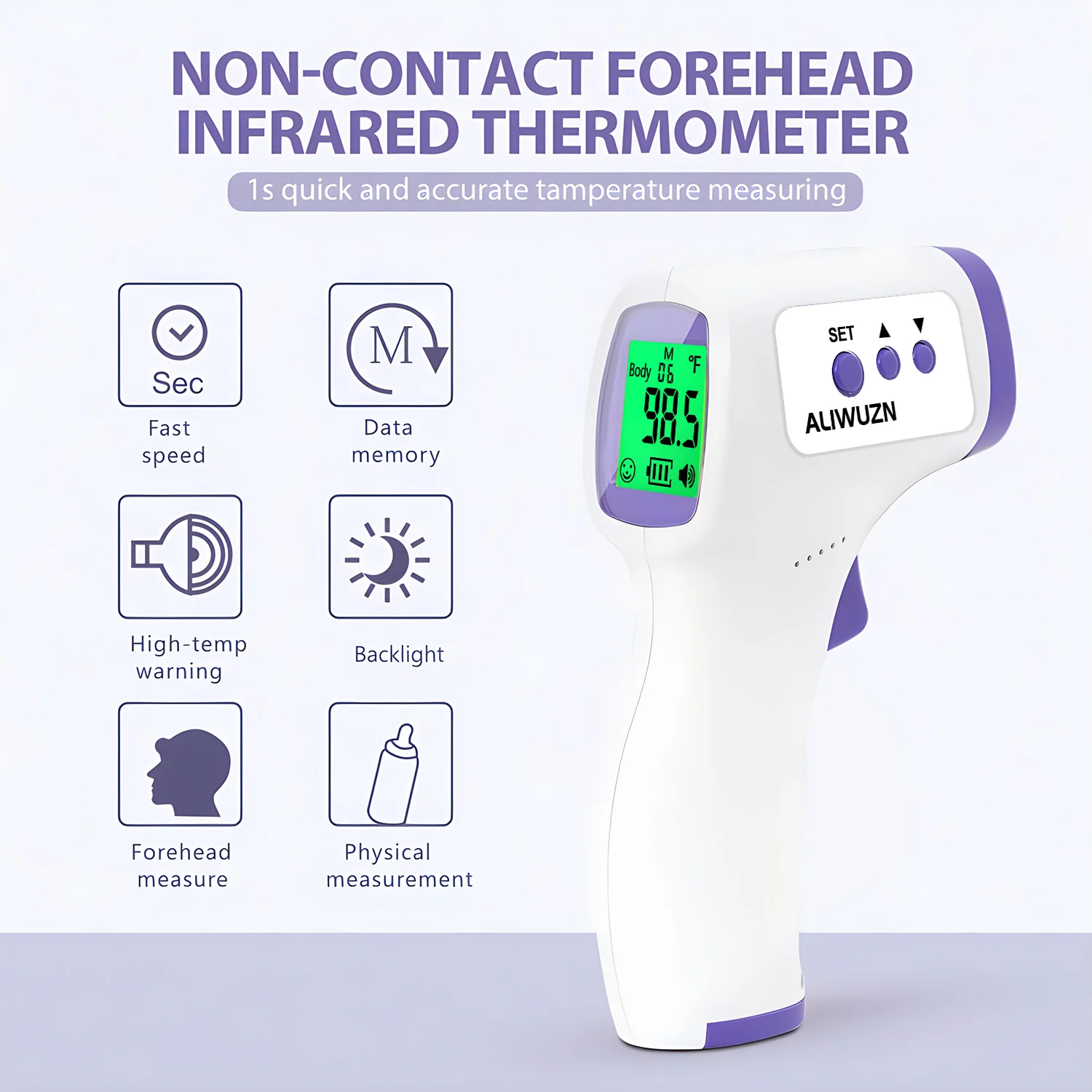 Household Digital LCD Infant Non-contact Body Forehead Thermometer Infrared Fever Thermometer/Pulse Oximeter Baby Adults