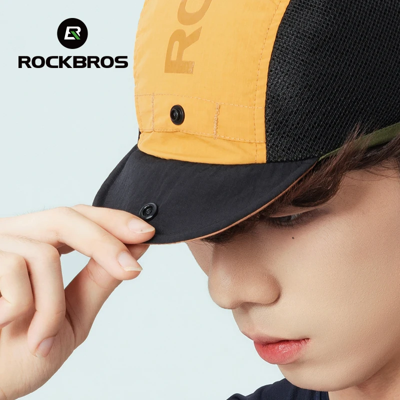 ROCKBROS Summer Cycling Cap Lightweight Breathable Elastic Brim Cap Sun Protection Men Women Outdoor Sports Cycling Fishing Cap 5