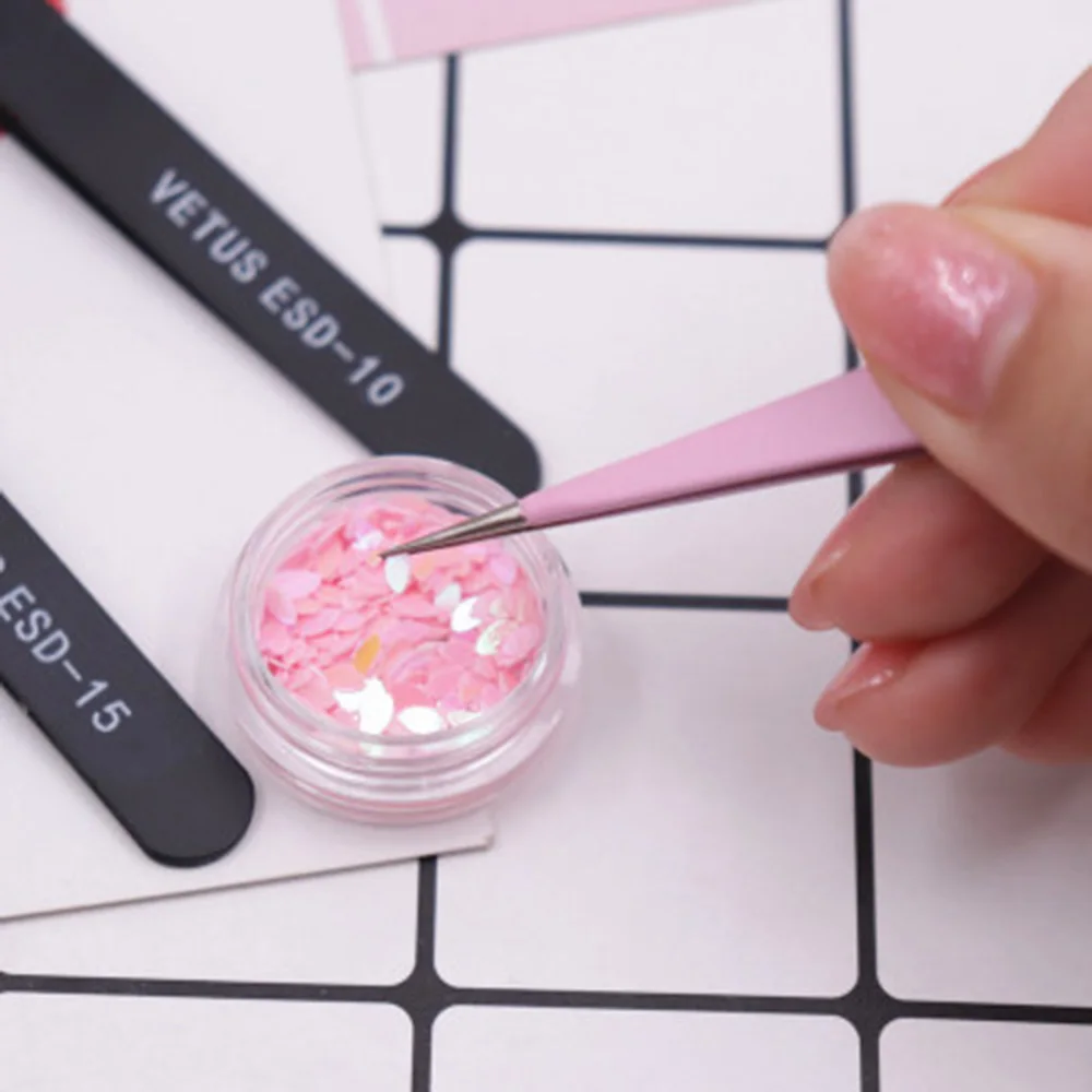 Stainless Steel Nail Art Tweezers Set