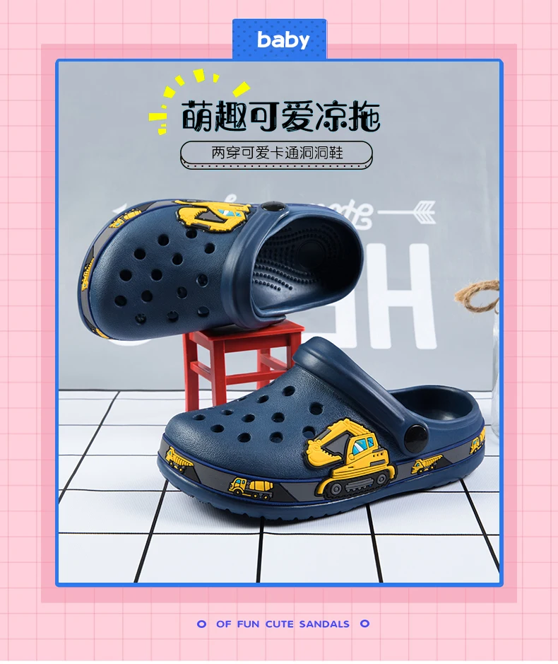 Description Picture 3 of itemNew Fashion Cartoon Sandals for Kids Summer Slippers Boys Girls Casual Garden Shoes Hollow-out Beach Shoes Clogs for Children