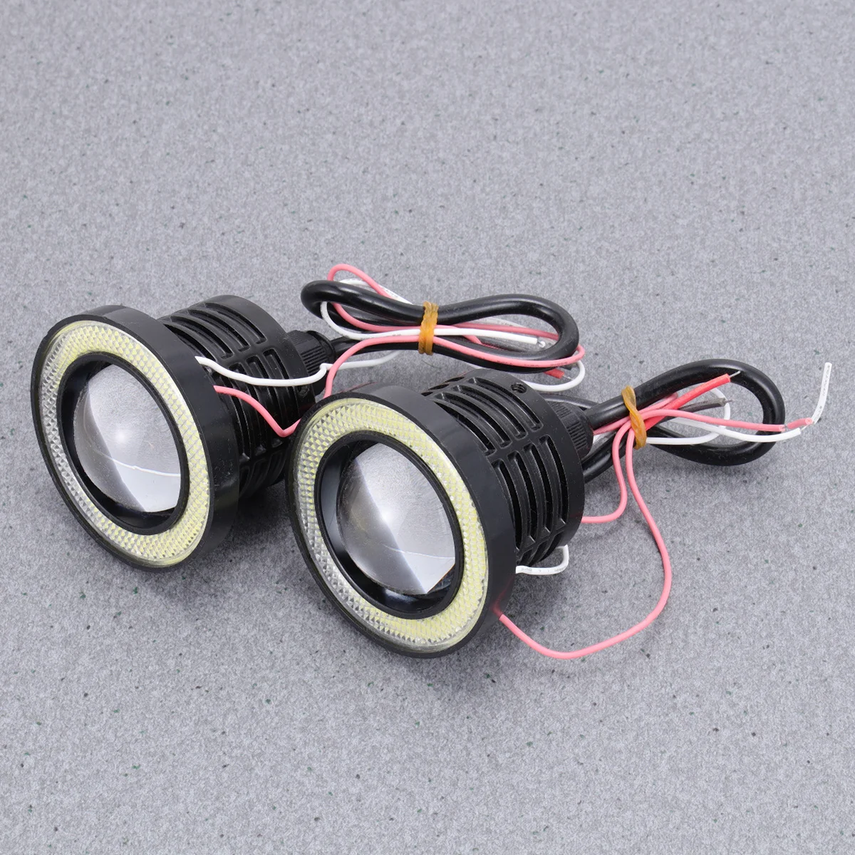 

2 PCS 25 inch 30W 12V Angel Eyes Ring Lights COB Headlights Marker Bulbs for Car (White Light White Ring)