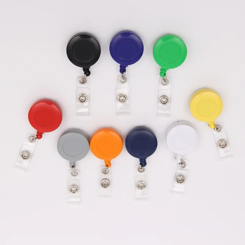 Badge Holder Retractable Badge Reel Retractable ID Lanyard Retractable ID Tag Badge Holder Keychain 10 Pcs/Lot Retractable Ski Pass ID Card Badge Holder Reel Pull Key Name Tag Card Holders Recoil Reels for School Office Company