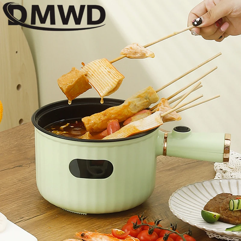 DMWD Mini Multifunction Electric Cooking Machine Household Single/Double Layer Hot Pot Multi Rice Cooker Non-stick Frying Pan