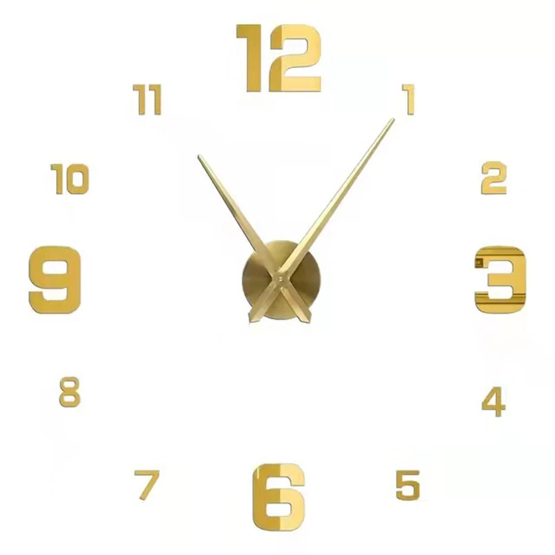 Description Picture 4 of itemWall Clock Modern Design 3D luminous clocks Wall Home Decor Sticker Watch Frameless For Living Room Wall Clock 대형 led 벽시계