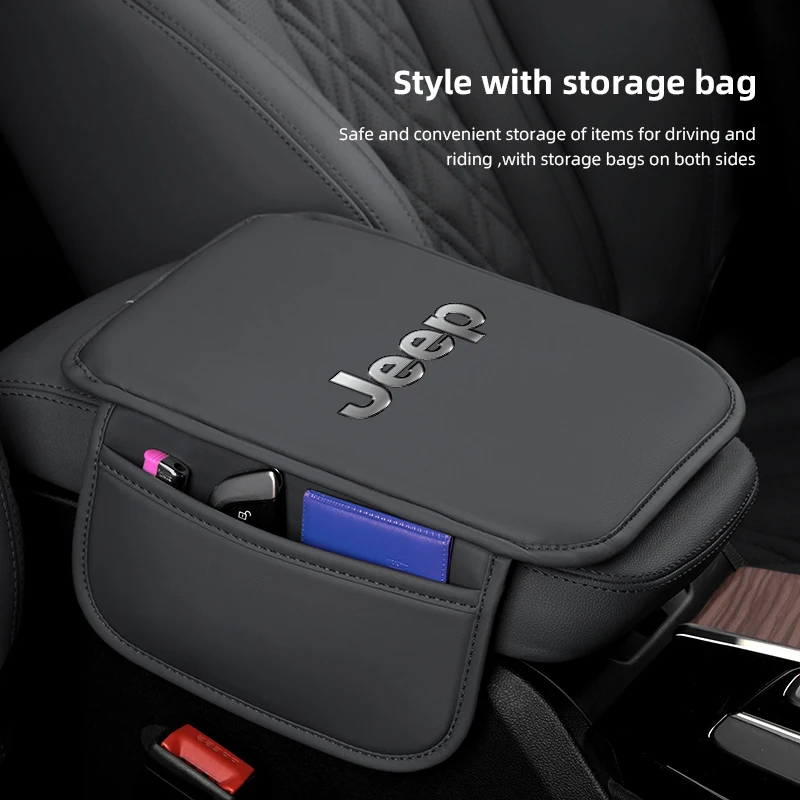 Auto Armlehne Matte Mittelkonsole Leder Schutz Kissen Für Jeep Renegade Compass Grand Cherokee Wrangler Patriot Rubicon