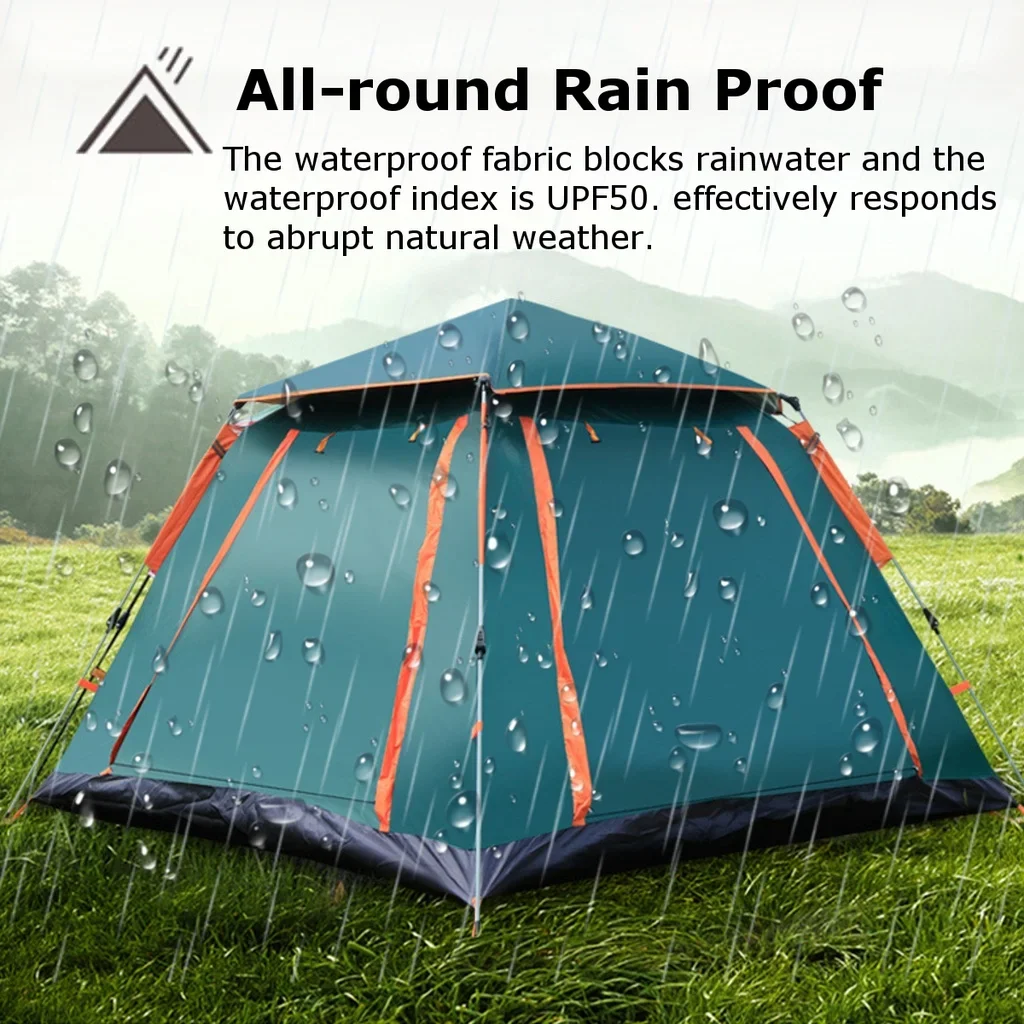 Goture 6-7Person Waterproof Automatic Tent 240*240*150cm Double Layer Camping Tent Outdoor Dome Camping Family Tent Couple Tents 5