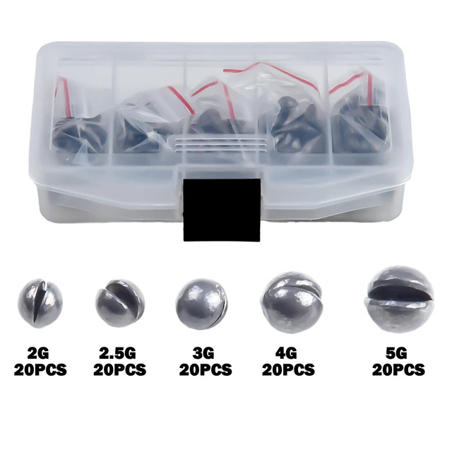 20 Pcs Round Fishing Lead Weights Practical Fishing Sinkers Fishing Tackle  