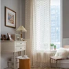 American Style Hollowed Out Beige Flower Fringe Curtain Finished Free Perforated Rod Pocket Bedroom Living Room Curtains 4