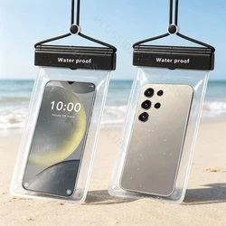 2 - Pack IPX8 Waterproof Phone Pouches - Universal Swim and Beach Dry Bags (2pcs Black)