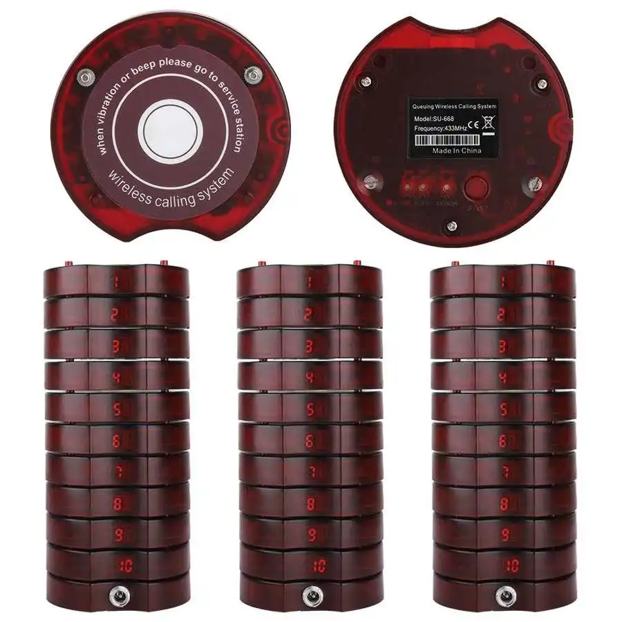 Description Picture 4 of itemSU-668 Pager Wireless Celling Pager System 30 Receivers for Restaurant Coffee Shop Food Court Queuing System 100-240V