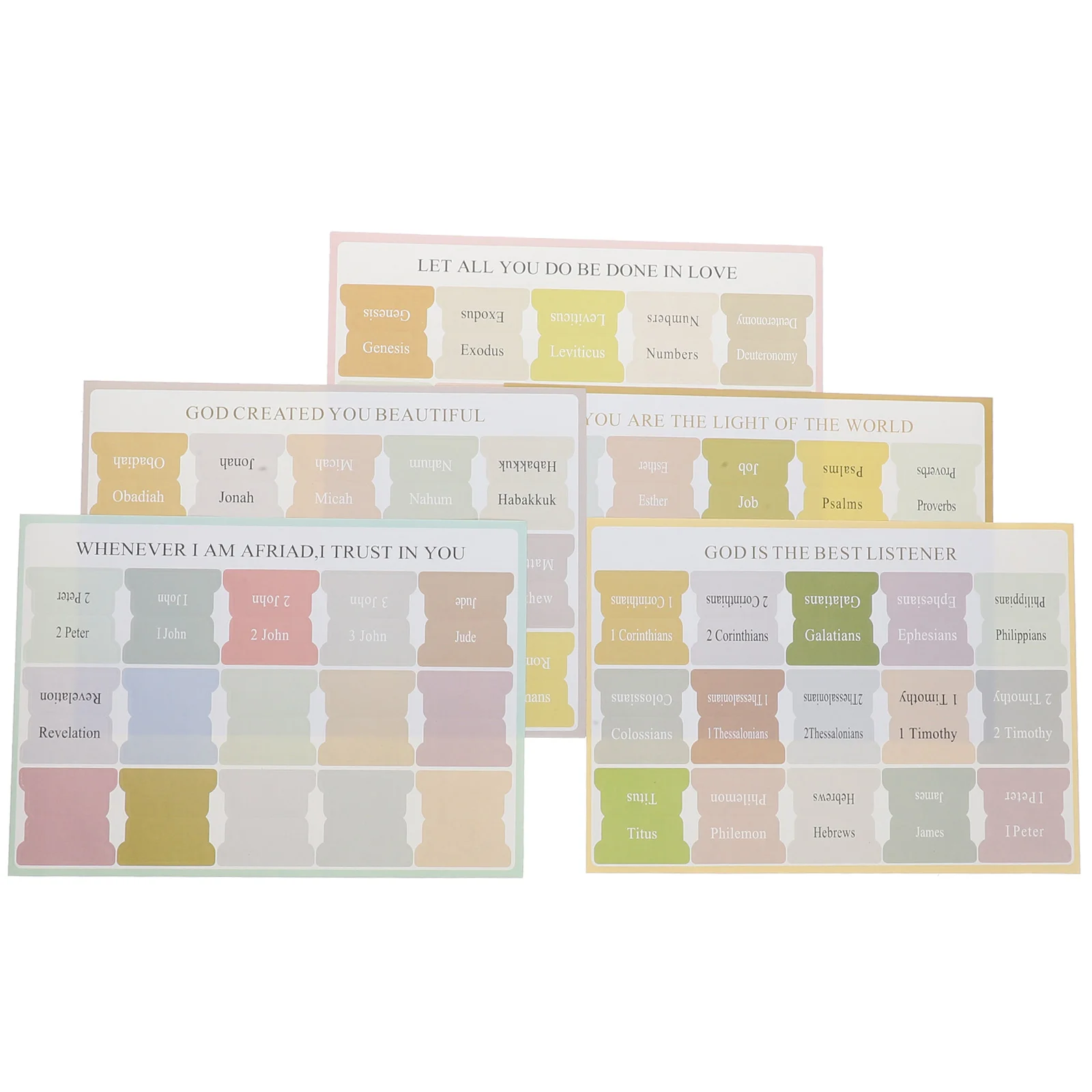 

5 Sets Major Bible Index Tags Book Cases Paper Convenient Sticky Reading Strips