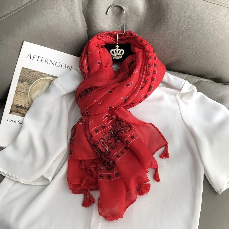 36 Designs Blumendruck Voile Quaste Viskose Schal Schal weich dünn Wrap Pashmina Stirnband Bufandas muslimischen Hijab Sjaal 180 * 90 cm – Detail 2