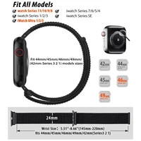 Bracelet en Nylon pour Bracelet de montre Apple Ultra 3 2 49mm 46mm 45mm 41mm 44mm 42mm 40mm 38mm, pour iWatch série 11 10 9 8 7 6 5 4 4
