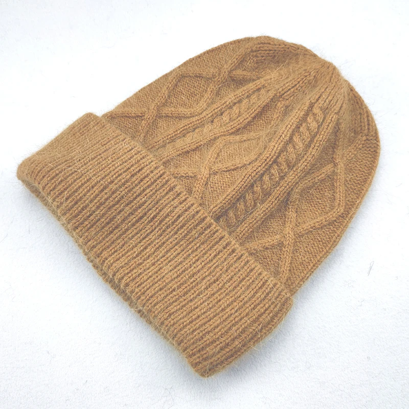 Hat Winter Women Angora Knit Beanie Warm Autumn Skiing Accessory For Outdoor Cap 3
