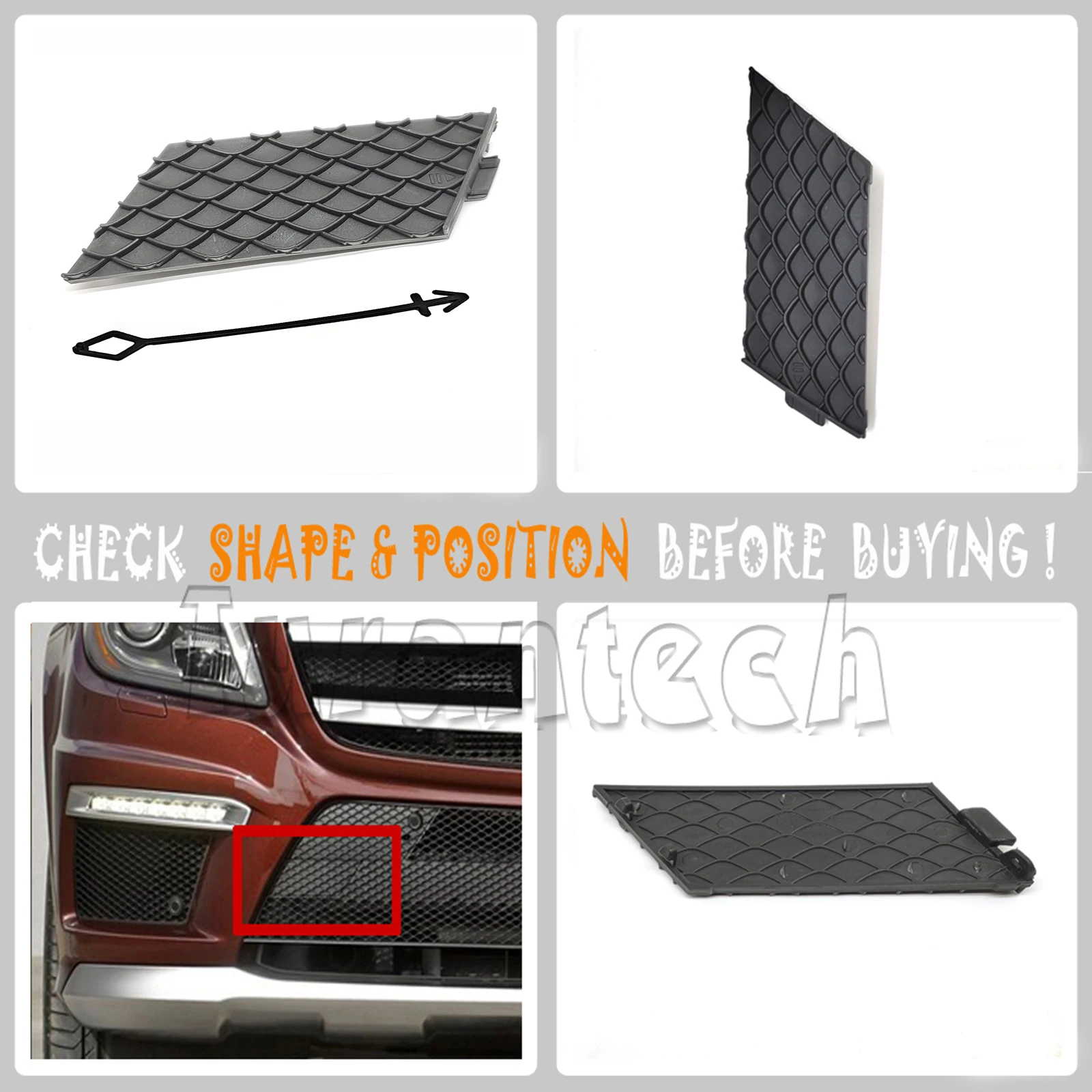 Передняя крышка буксирного механизма для 13-16 Mercedes GL W166 AMG Line X166 1668855122 320 350 420 450 500 63, 550