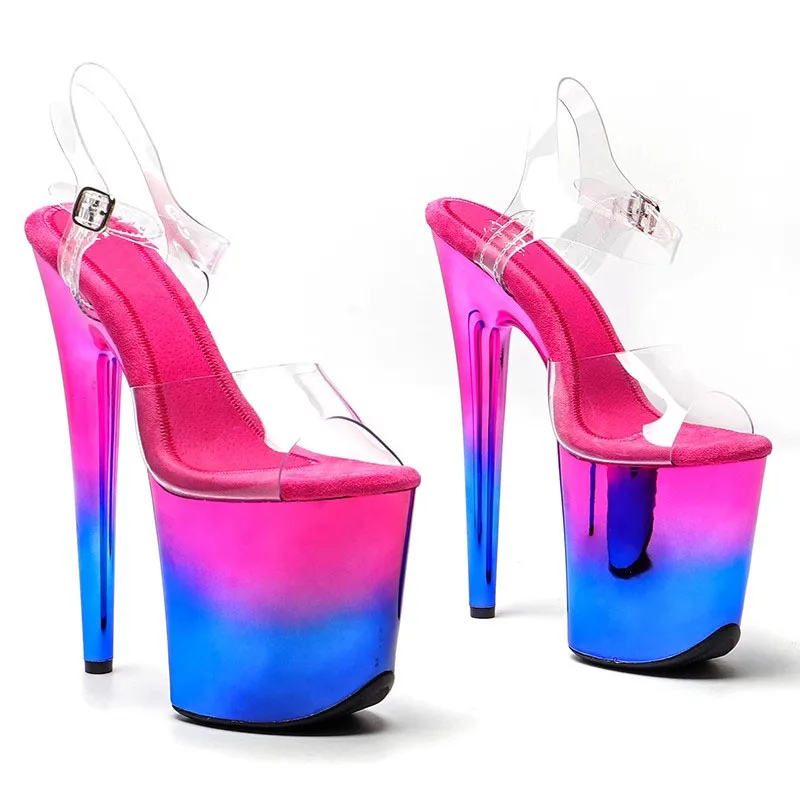 

LAIJIANJINXIA New 20CM/8inches PVC Upper Fashion Sexy Exotic High Heel Platform Party Women Sandals Pole Dance Shoes 267