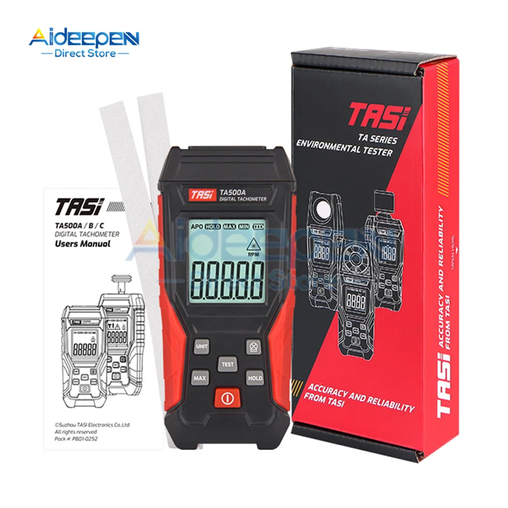 2 in 1 TA500C 디지털 레이저 타코미터 3-100000RPM Rang Rpm 미터 접촉/비접촉 타코메트로 백라이트 유닛 스위치 속도