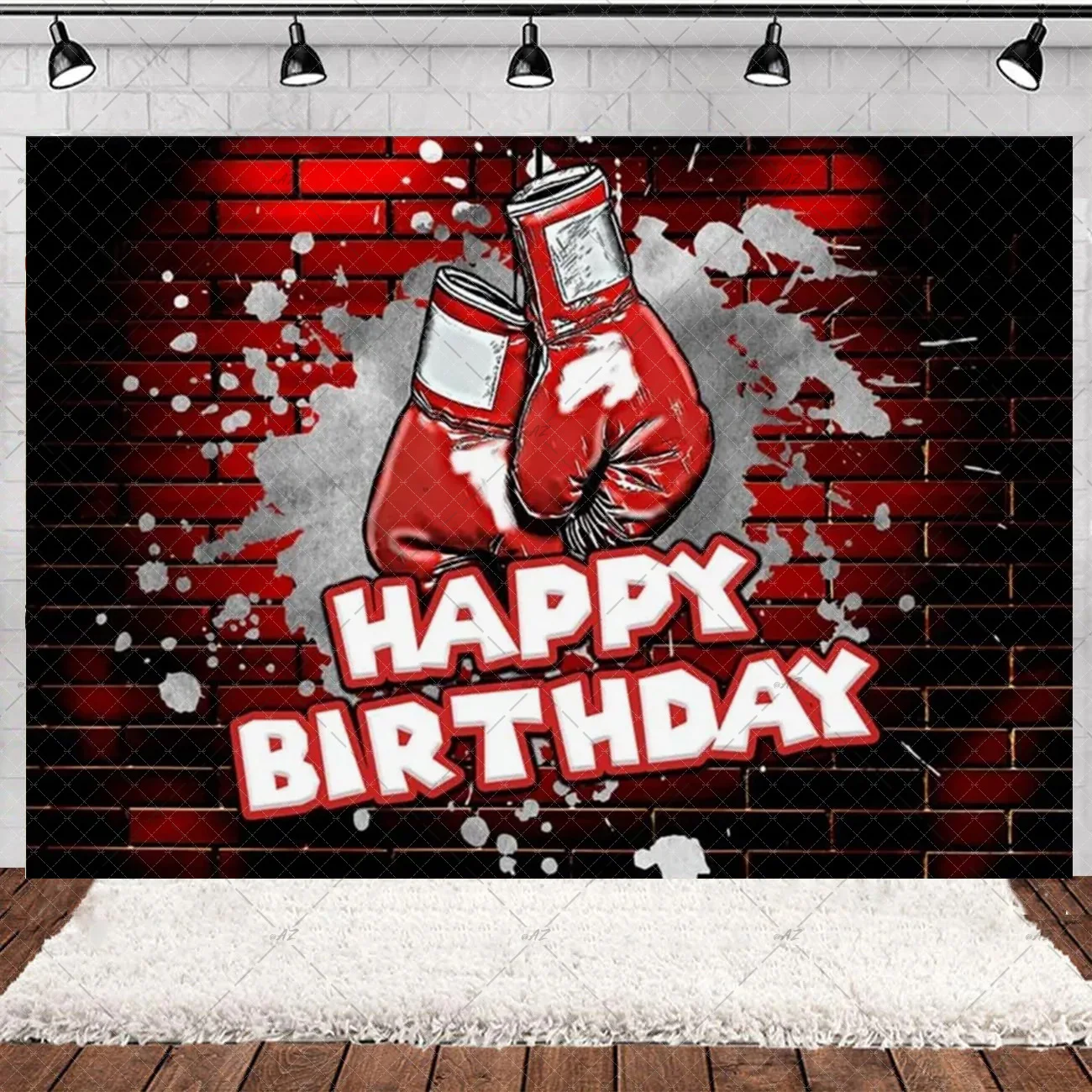 Boxthema Geburtstagsparty Dekoration Kampfsport Hintergrund Boxhandschuhe Boxer Challenge Spiel Banner Poster Fotostudio Requisiten – Detail 13