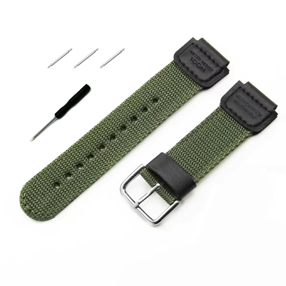 Men's Nylon Canvas Sports Watch Strap Replacement Accessory, 18mm/19mm