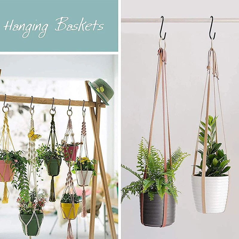 S Hook 10PCS S-Shape Hooks Kitchen Bathroom Stainless Steel Multifunctional Hanging Rack Clothes Bag Towels Plants Hanger Storage